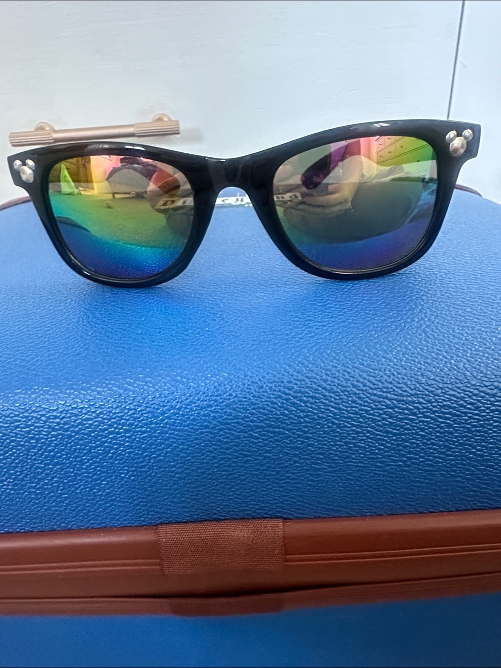 Disney Black Frame Sunglasses with Rainbow Mirrored Lenses from Disneyland
